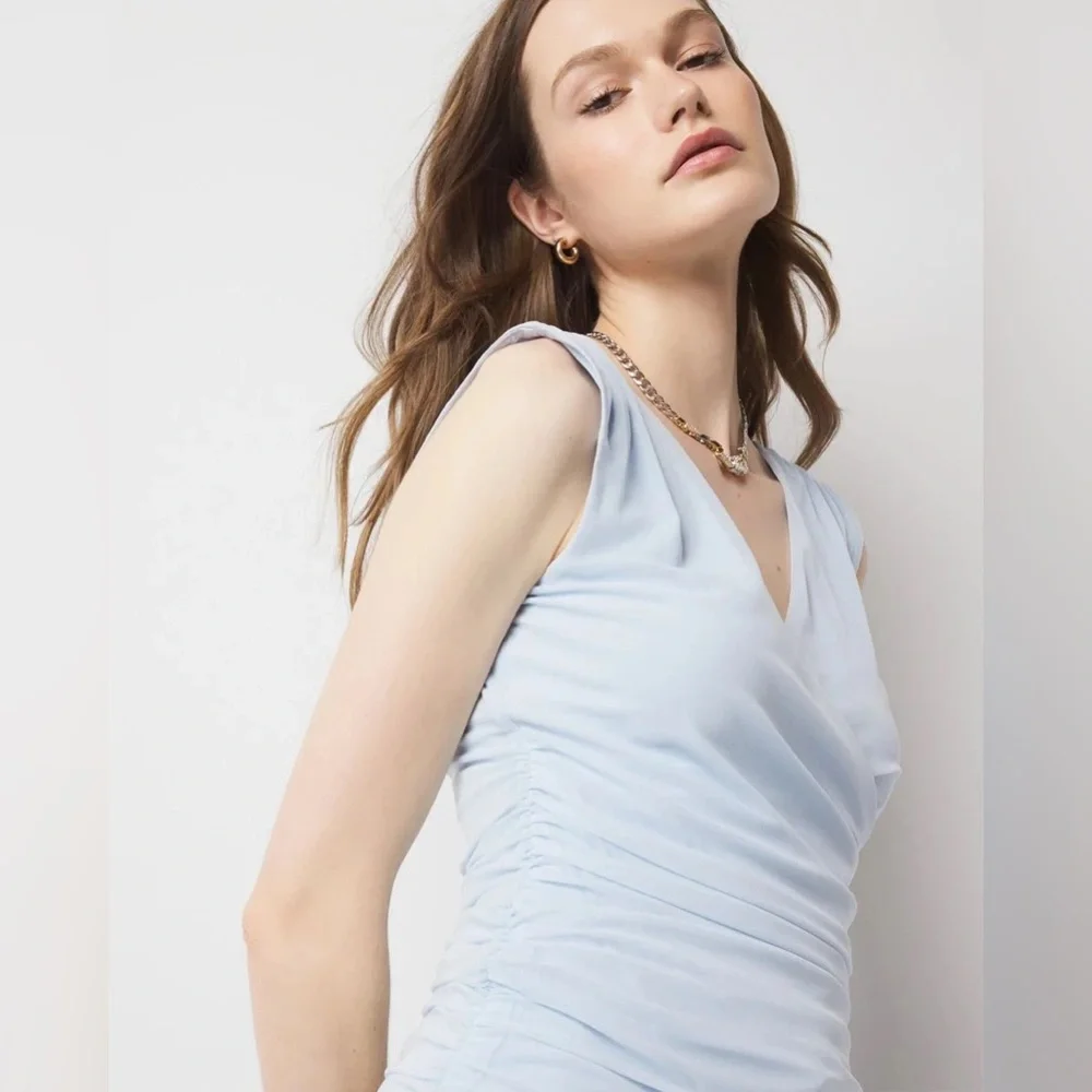 White House Black Market Surplice Mesh Top - Picture 4 of 4